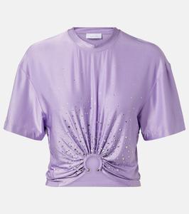 Укороченная футболка с декоративным кольцом Rabanne, Lavender