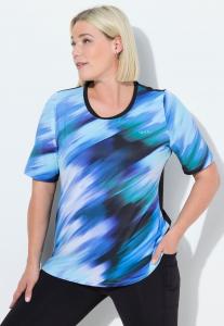 Футболка Ulla Popken CUTOUT ABSTRACT SHORT SLEEVE , Pale Sapphire/Light Blue