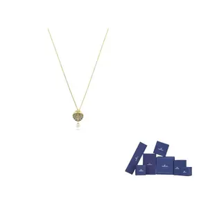 Swarovski Золоченое ожерелье Idyllia с искусственными кристаллами и искусственным жемчугом женское gold