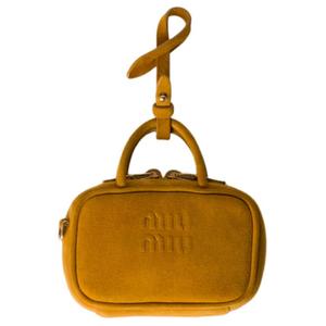 MIU MIU Кожаное женское мини-клатч наплечный через плечо горчично-желтый