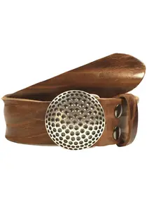 Кожаный ремень LIFEBURG by showroom 019° со сменной застежкой "Golf Ball Silver" Rettungsring By Showroom 019°, цвет Dunkelcognac