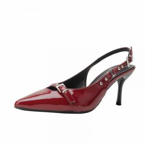 TATAYA Тонкие каблуки женские на высоком каблуке бордовые [7 см], цвет Burgundy[7cm]