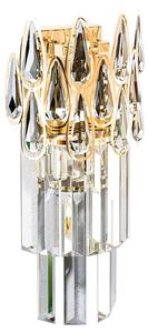 Настенный светильник FATIVO Gold Wandlampe Glas LED, золото - железо - хрустальное стекло - 16 х 35 х 10 см