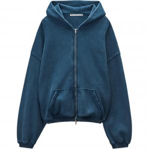 Толстовка с логотипом на молнии Alexander Wang, синий