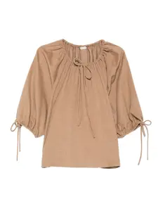 Топ с объемными рукавами и завязками BY MALENE BIRGER, нейтральный