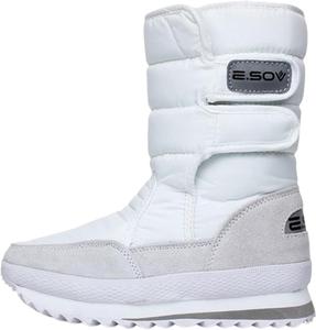 Женские зимние сапоги ZQW с термоизоляцией, подкладкой из искусственного меха, на липучке, водонепроницаемые, с массивной подошвой, для активного отдыха и катания на лыжах, White