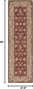 Ковер SAFAVIEH, 69 x 244 см, Antiquity Collection Runner, красный и бежевый, ручной работы из традиционной шерсти, идеально подходит для помещений с высокой проходимостью в гостиной, спальне (AT65Q)