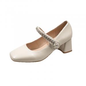 Туфли Мэри Джейн на массивном каблуке для женщин Zomila, Beige
