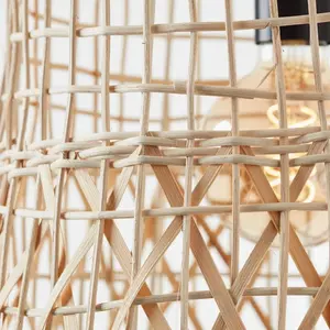 Бриллиантовая подвесная лампа Newbury E27 1 шт. Подвесной светильник 35 см, ротанг Brilliant, Rattan