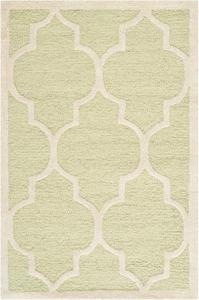 Ковер SAFAVIEH, 77 x 122 см, Cambridge Collection, Light Green & Ivory, ручной работы марокканский узор Trellis из шерсти, идеально для помещений с высокой проходимостью: прихожая, гостиная, спальня (CAM134B)