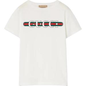 Футболка детская Gucci, белый / зеленый / красный