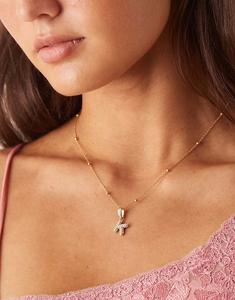 Ожерелье с инициалом «пузырь К» из водонепроницаемой нержавеющей стали с покрытием из 18-каратного золота Abbott Lyon