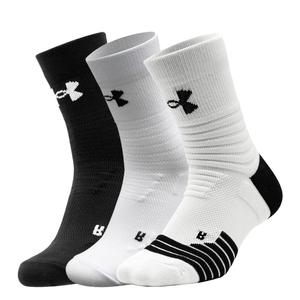 Носки Crew Unisex, набор из 3 пар Under Armour, 3 pack (1 pair черный stripes+2 pack белый stripes)
