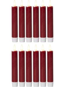 Novaliv Светодиодные конусные свечи Novaliv с таймером, красные, 12 штук, для использования в помещении, 6 часов горения, ECHTWAC, красный цвет