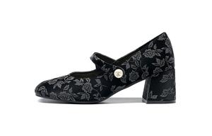 HLA Женские туфли Мэри Джейн на высоком каблуке в новом китайском стиле с ципао, белые жемчужины, массивный каблук, женская повседневная обувь