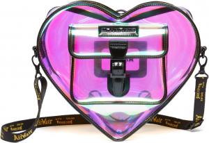 Dr. Martens прозрачный рюкзак в форме сердца, Black Iridescent Pu+Felix Rub Off