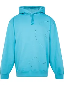 Худи с перфорированным логотипом Supreme, синий