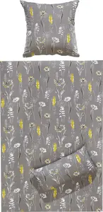 Постельное белье серо-желто-белое 1x 135x200 см + 1x 40x80 см REDBEST