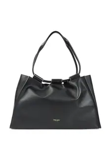 Кожаная сумка на плечо с логотипом Giorgio Armani, черный