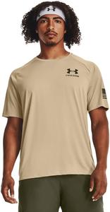 Футболка с коротким рукавом Freedom Tech от Under Armour Mens, (291) Desert Sand/Marine Od Green