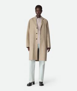 Wool and cashmere coat BOTTEGA VENETA, песочный меланж