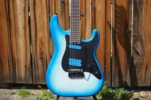 Электрогитара Schecter Diamond Series PROTOTYPE MV-6 Custom, прозрачный бело-синий градиент, 6 струн