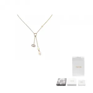 DIOR Кристальные ожерелья белые для женщин gold