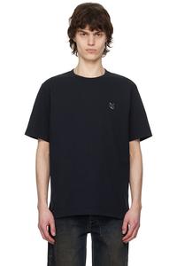 Футболка с комфортной посадкой и нашивкой в виде головы лисы Bold fox Maison Kitsuné, черный