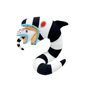 LEWAHON Черно-белая полосатая змея плюшевая игрушка 28 см высота