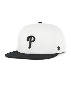 Женская бело-черная бейсболка Philadelphia Phillies Foundation Captain Snapback '47 Brand