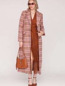 Длинное пальто с разрезом Avec Les Filles, цвет berry plaid