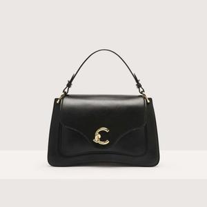 Сумка top-handle Coccinelle C-Me Calf Cocker medium, цвет Noir