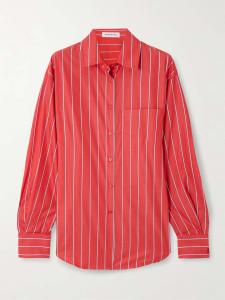 Рубашка Луи из хлопкового поплина в полоску The Frankie Shop, красный