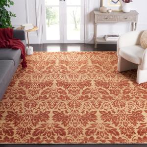 Ковер SAFAVIEH, 244 x 305 см, Santa Fe Collection Wicker / Rust STF407B ручной работы в стиле ар-деко из шерсти