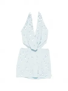 Мини-платье с вырезами и украшением из бусин Cult Gaia, синий