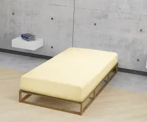 Простынь Biberna на подгонке "Marc в размере. 70х140 см детский", из хлопка, для матрасов высотой до 22 см, детских, простыней 60-70х120-140 см, 1 шт., цвет gelb