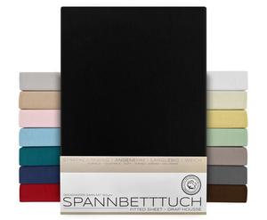 BEAUTEX простыня пружинная коробочка - 100х200х45 см черный, простыня чесаный хлопок, премиум-джерси 160г/м²