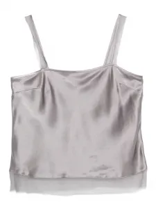 Топ из шелкового сатина The Garment, серый
