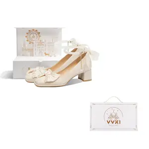 Женские туфли на высоком каблуке Light Champagne Box VVKI, Light Champagne, Floral Sweetheart 5Cm[Box]