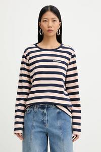 Хлопковый лонгслив Patrizia Pepe, темно-синий