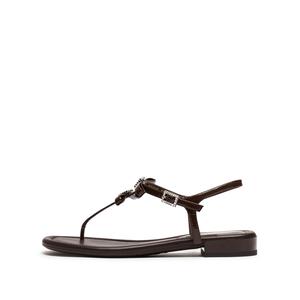 Сандалии женские с одним ремешком цвета карамельного кофе Staccato, Caramel Coffee