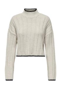 Вязаный свитер "шикарный стежок" воротник стойка Only, цвет 189959001 pumice