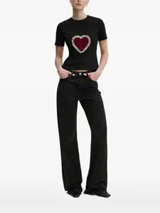 Футболка с бархатным сердечком NEVER FULLY DRESSED, черный