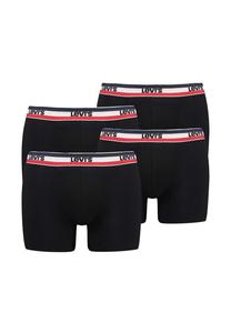 Мужские боксеры, 4 шт в упаковке - Sportswear Boxer Brief Organic, пояс с логотипом Levi's, черный
