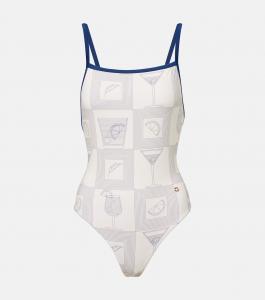 Купальник с принтом Aperitivo Loro Piana, Ivory/Blue Halite