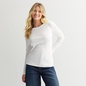 Футболка с длинным рукавом Petite Sonoma Goods For Life, Vital White