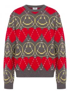 Moschino свитер с узором, серый