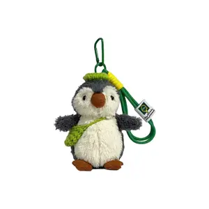 Брелок-подвеска пингвин в берете плюшевый кукла для сумки через плечо высота 16см 77 SEVEN DREAM, зеленый