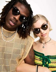 Круглые солнцезащитные очки Ray-Ban коричневого цвета 0rb2180