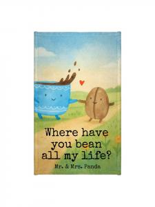 Mr. & Mrs. Panda Полотенце с рисунком кофейных зерен и надписью белого цвета